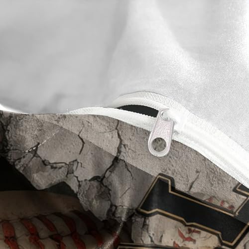 Housse de couette 135x200cm baseball lit simple résistante en microfibre 3D - 8