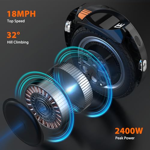 KINGSONG 14DPro Electric Unicycle One Wheel Self Balancing Unicycle for Adults, 19 MPH Top Speed & 32° Climbing, Smart Self-Balancing Commuter Unicycle (Black) - Thumbnail 2