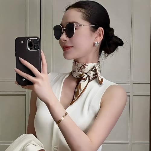 Image of Head Hair Scarf for Women,Silky Long Headscarf Purse Bag Scarfs for Handbag Fashion Satin Neck Scarves Accessories