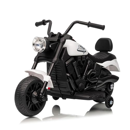 Garvee Moto Elettrica Per Bambini 6V – Avviamento Morbido, Sospensioni, Stabilizzatori Laterali, Musica E Luci Led – Giocattolo Cavalcabile Sicuro Per