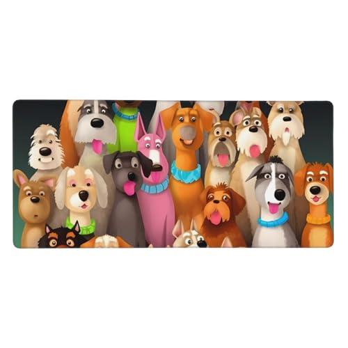Tapis de souris XXL 90x40 cm avec motif chiens mignons