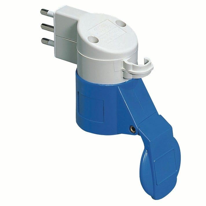 Adaptateur secteur 16A pour brancher une prise normale sur borne industrielle IP44
