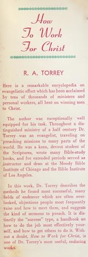 How to Work for Christ 0800701445 Book Cover