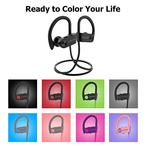 Bluetooth Headphones, LETSCOM Wireless Earbuds V5.0 IPX7 Waterproof Noise Cancelling Headsets, Richer Bass & HiFi Stereo Sports Earphones 8 Hours Playtime Running Headphones - Thumbnail 6