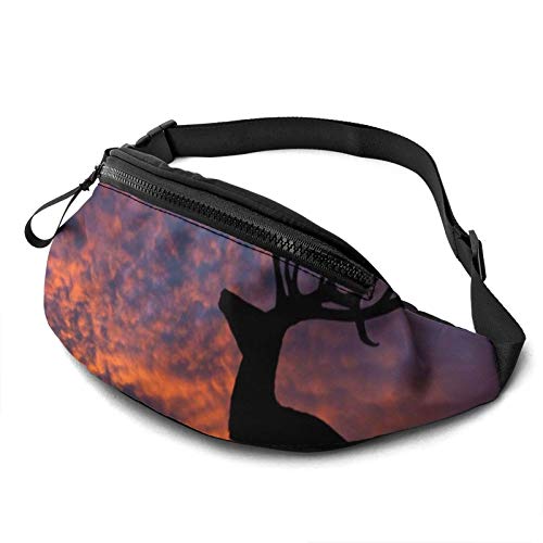 Fantastic Fairy Riñonera Red Deer Bull Elk Sunset/Riñonera/Bolsa de Viaje para Hombres, Mujeres, Deportes al Aire Libre, maratón, Senderismo