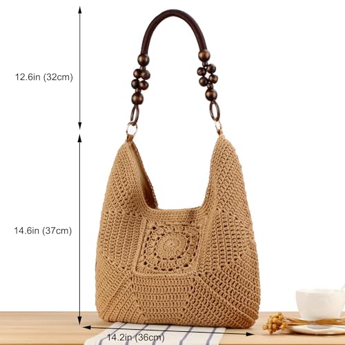 Image of Rejolly Straw Hobo Bag for Women Tote Bag Summer Vacation Beach Handbags Boho Bohemian Style Shoulder Purse