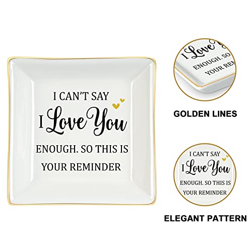 Homlouue Gifts For Women Ceramic Ring Dish I Can't Say I Love You Enough So This Is Your Reminder Jewelry Tray Birthday Gifts For Women Her Mom Friends Mothers Day Valentines Day Anniversary Christma #TOP5