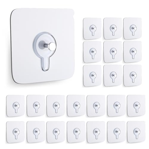 24PCS Picture Hangers Without Nails, Wall Hangers Without Nails, Adhesive Wall Hooks, to use Inside...