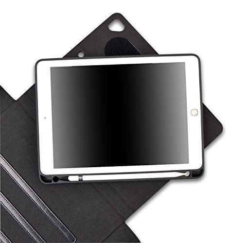 Thankscase Case Compatible For Ipad 9.7 2018/2017/ Ipad Pro 9.7, Shoulder Strap Case, Handmade Case With Retractable Pocket For Accessories, Soft Tpu Case With Pencil Holder -Black #TOP2