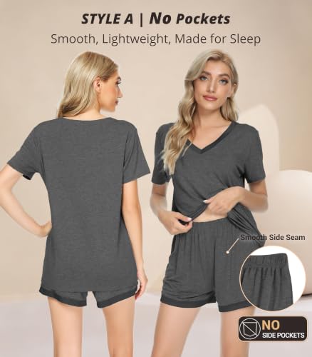 Image of WiWi Viscose from Bamboo Pajamas Set for Women Super Soft Short Sleeve Cooling Summer Plus Size Pjs Sets Sleepwear S-4X