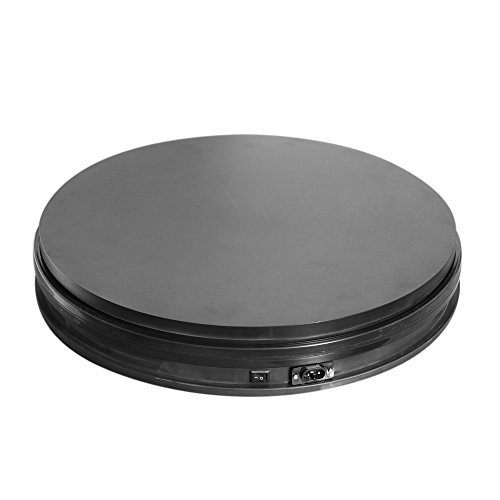 Fotoconic Black Electric Motorized Rotating Turntable Display Stand, 14 Inch / 35cm Diameter, 110 Lb Centric Loading for Shop Display