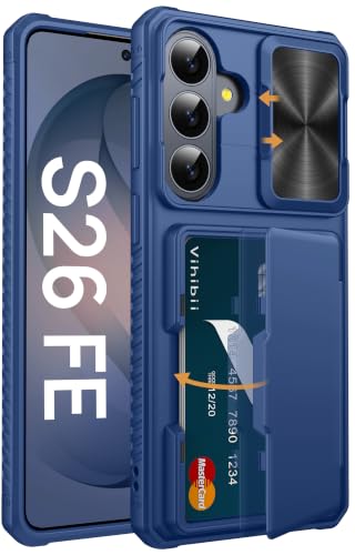 Image of Vihibii for Samsung Galaxy S26 FE Case Wallet, Card Holder (4 Cards), Blue