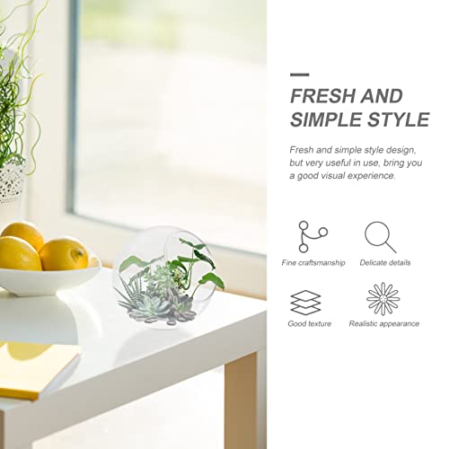 Yardwe Hanging Planter 3Pcs Clear Glass Vase Glass Terrarium Slant Cut Bubble Bowls Fruit Container Fish Bowl Plant Terrarium Slant Cut Globe Vase Centerpiece Round Flower Vase Wedding Decor #TOP4