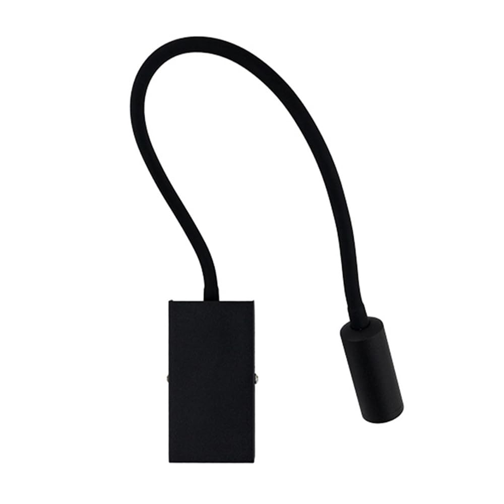 Luces de pared LED modernas de metal negro y aplique ajustable de 3000K para lectura nocturna