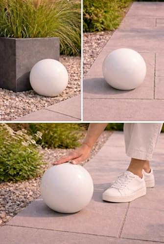 Boule en céramique antigel pour déco extérieure durable blanche en grès