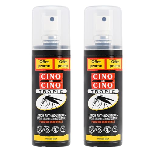 CINQ SUR CINQ | Tropic spray lotion anti-moustiques | Protection jusqu'à 14h | Efficace contre les moustiques...