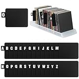 26 Stück Schallplatten Trenner für Regal Schallplatten-Trennblätter A-Z Alphabet-Trennwände CD-Plattenhalter Karteikarte Schallplatten-Organizer mit Alphabet für Alben Datei, Schwarz