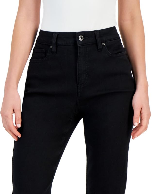 Style & Co. Women's High Rise Straight-Leg Jeans (Deep Black, 8S)4