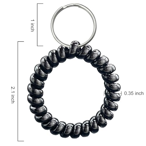 Image of TENOC Spiral Coil Keychain, Anti-lost Key Chain Holder Lanyard Cord for Sauna Outdoor Sports and Gym Pool