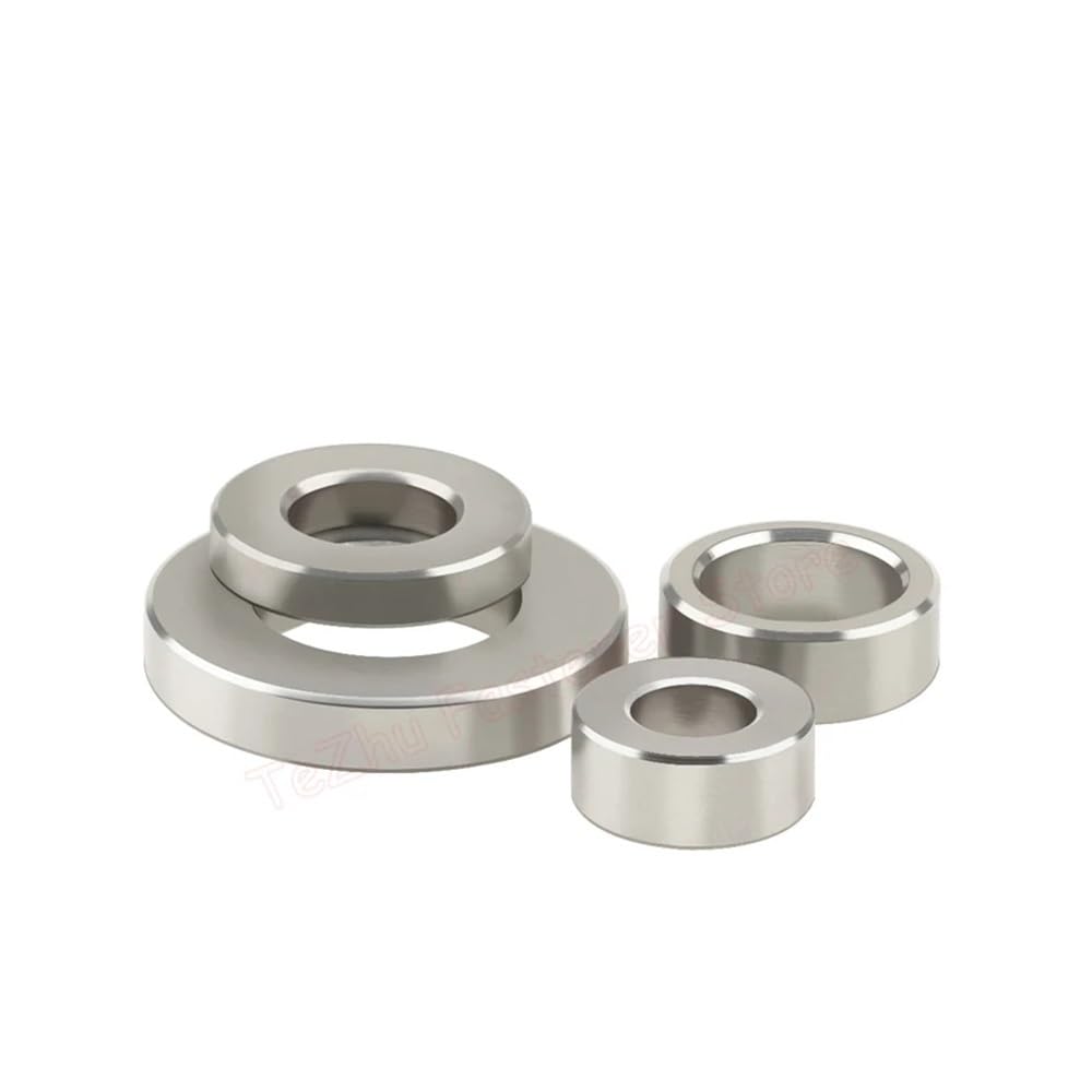 Entretoise ronde en alliage d'aluminium, rondelles plates en acier inoxydable, bague d'espacement creuse ronde en acier inoxydable, joint de douille non fileté, longueur du manchon