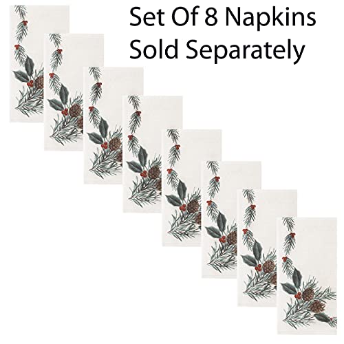 Lintex Festive Berry Black Plaid Country Rustic Bordered Christmas Tablecloth, Cottage Check And Holly Bordered Xmas And Holiday Print Easy Care Fabric Tablecloth, 60 Inch X 102 Inch Oblong/Rectangle #TOP4