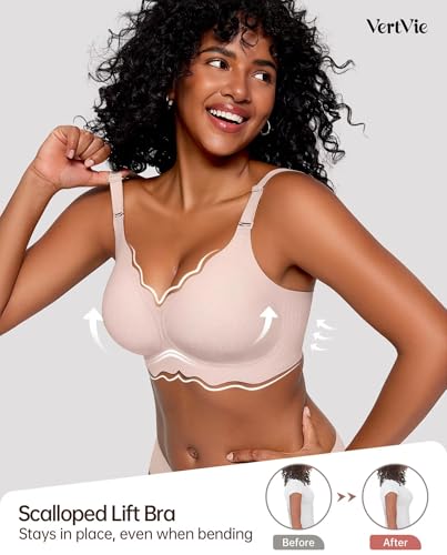 Image of Vertvie Jelly Bras for Women No Underwire Wireless Push Up Bra Full Coverage Bralettes Seamless Comfort Everyday Sports Bra