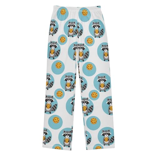 J JOYSAY Raccoon Cookies Dots Pajamas Pants Soft Long Pajama Bottoms Lounge Sleep Pants Size S-XL