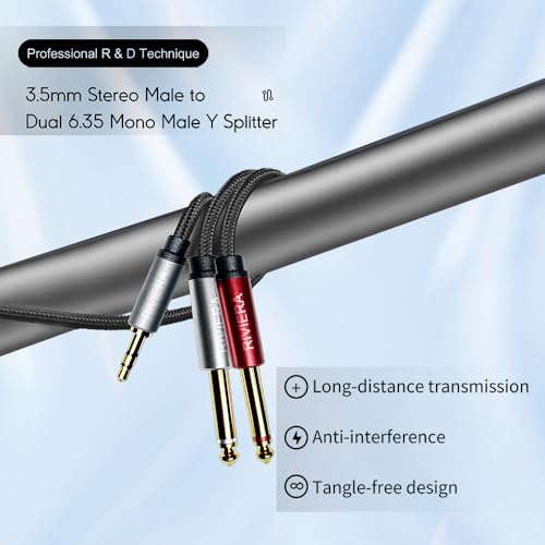 Cable de audio 3.5mm a dual 6.35mm 6 m miniatura 5