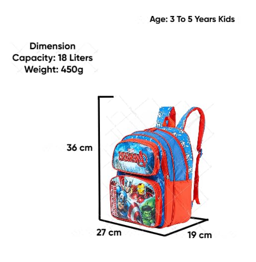 Image of STRIDERS Avengers Power Pack School Backpack for Kids - Bold, Lightweight, Durable Backpack with Padded Comfortable Straps & Spacious Compartments - Ready for Action