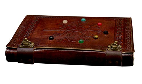 Montexoo Leather Journal Tree Of Life Diary Sketchbook Notebook With Lock For Men Women Dnd Travel Handmade Vintage Old Antique Writing Large Old Cool Brown 10 Inch #TOP2