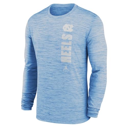 Nike Men's NCAA Sideline Velocity Performance Long Sleeve T-Shirt (US, Alpha, Medium, Regular, Regular, Carolina Blue, North Carolina Tar Heels)