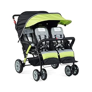 Foundations Sport Quad Stroller with UV Protecting Stroller Canopy, 5 Point Harness for Added Safety, Foot Brake, All…
