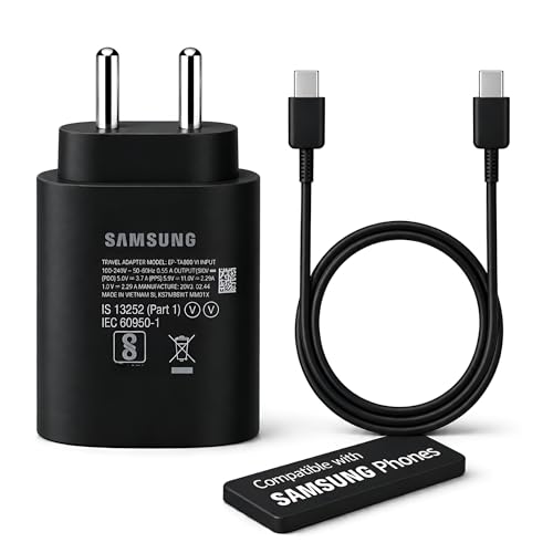 Image of Samsung 25W Type-C PD Superfast Charging Adapter Compatible with 1M C-Type Cable for Galaxy A55|A16|A36|A56|A06|M07|M17|M36|M35|M16|M06|M07|M17|M05|M56|F36|F06|F05|F56|F16, 25watt USB C Fast Charger