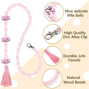 Canine Doorbells, Canine Doorbells for Potty Coaching, Adjustable Hanging Door Bell with 9 Bells Canine Bells to Go Outdoors for Small Medium Giant Canine (Pink)