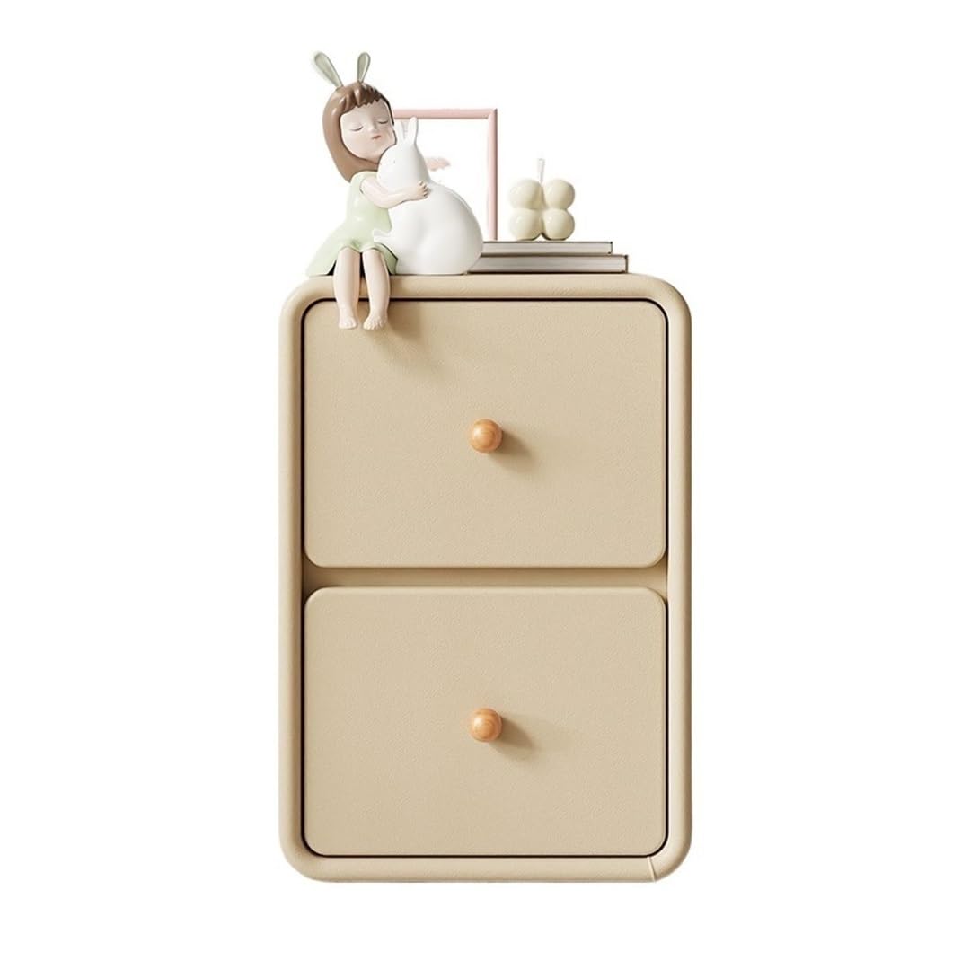 Table de chevet étroite pour petit espace : meuble de rangement en bois kaki