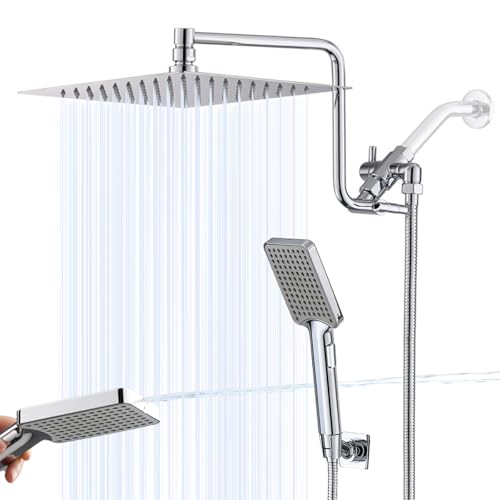 Cabezal de ducha combinado con brazo extensible 12" y manguera 71"