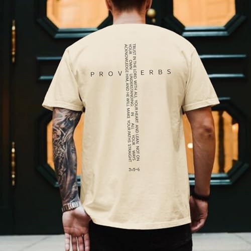 Image of Christian Shirts for Men Vintage Religious Cross Bible Verse T-Shirt Jesus Faith Tshirt Inspirational Graphic Tees