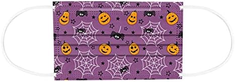 HappyShopYZ Halloween Face Mask_Adult Disposable 3-Layer Non-Woven Anti-Dust Breathable Face Scarves with Elastic Ear Hooks, Pumpkin Print, Women and Men, 10/50/200 Pieces