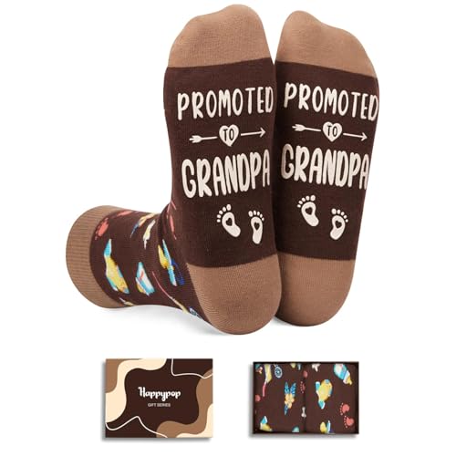 HAPPYPOP Great Grandpa Gifts from Grandchildren - New Grandfather Birthday Gifts Soon to Be Grandpa Socks