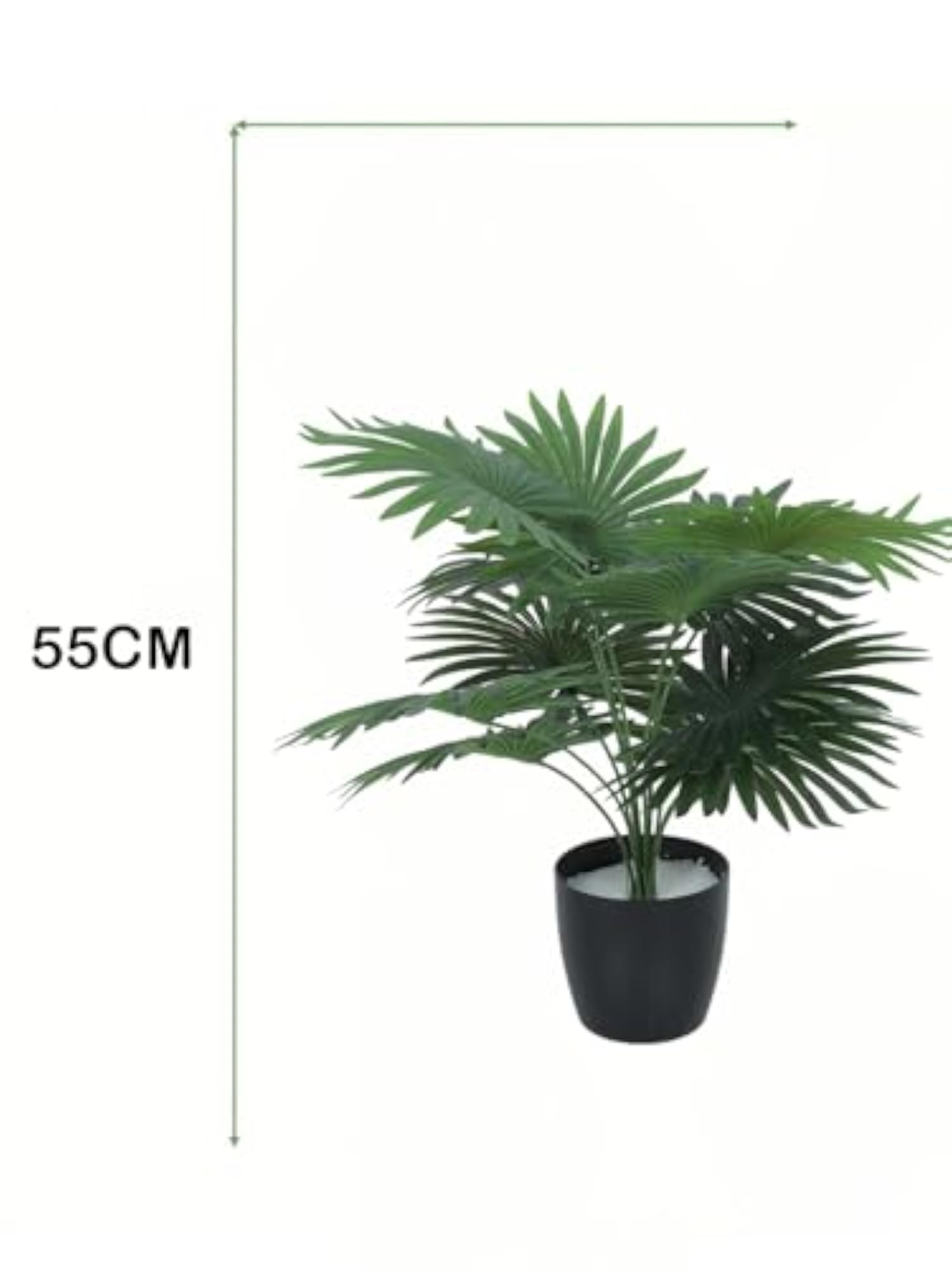 Artificial Circular Fan Palm Tree with Pot, 2 Feet