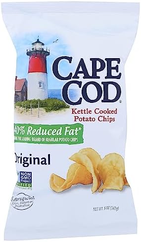 Cape Cod Potato Chips, Potato Chips Reduced Fat, 5 Ounce