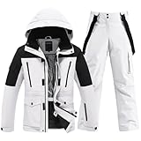 HOTIAN Ensemble veste et pantalon de ski pour homme Combinaison de neige chaude Imperméable Coupe vent