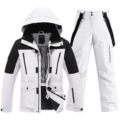 HOTIAN Set di giacca da sci e pantaloni da uomo,