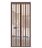 FEFCK Magnetische Fliegengitter Schirm Tür Vorhang Verschlüsselung Anti Moskito Netz, Brown Streifen, Geeignet Für Alle Arten Von Türzargen 95 * 200