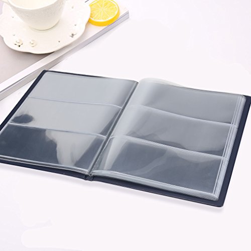 PetHot 60 Pockets Paper Money Album Banknote Currency Collection Book Stamps Bill Note Storage Soft Leather Black