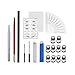 ATOMUS Microblading Kit Augenbrauen Microblading Manueller Tattoo-Stift und Microblading-Nadeln 5RS 5RL 14 Pin 18U Augenbrauen-Lineal-Blätter Aufkleber Lippenübungshaut für Tattoo Permanent Make-up