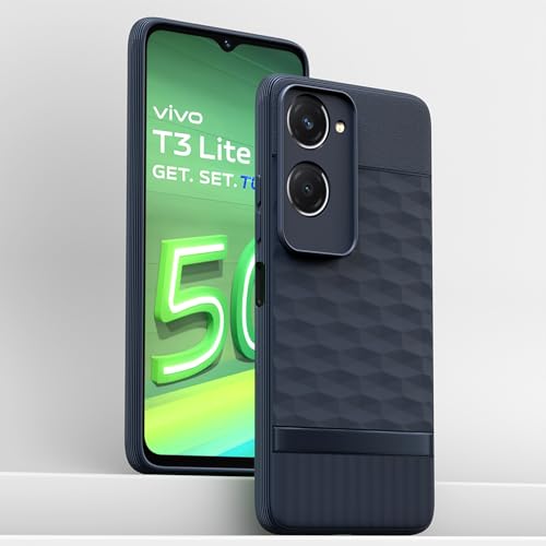 Image of Outlouders Bumper Case for iQOO Z9 Lite 5G / Vivo T3 Lite 5G / Vivo Y18 / Y18e / Y03 | Full Camera Protection | TPU Soft Flexible Shockproof Back Cover (Blue)