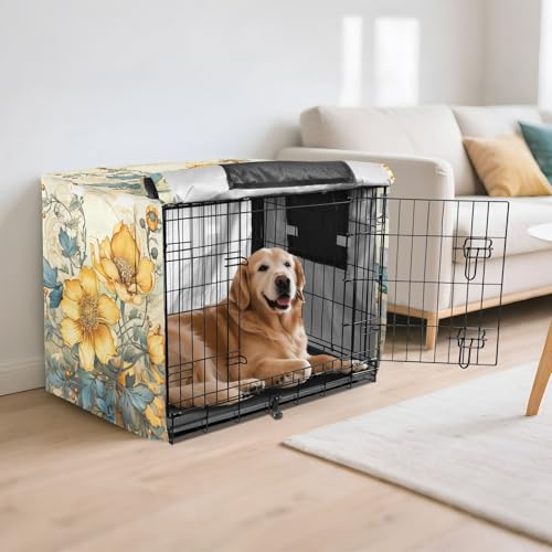 Housse de cage chat et chien imperméable extérieure intérieure peinture fleurs