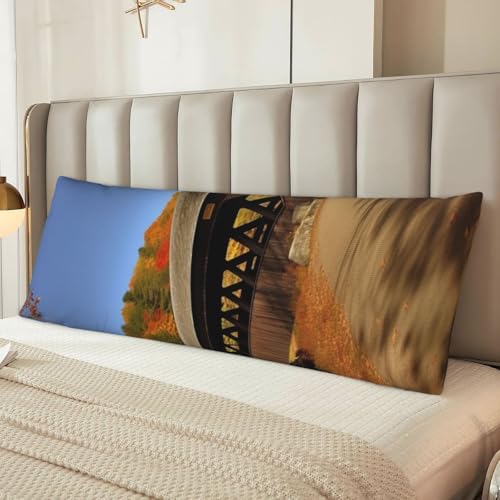Housse de coussin décorative ultra douce de taille 50,8 x 137,2 cm pour lit