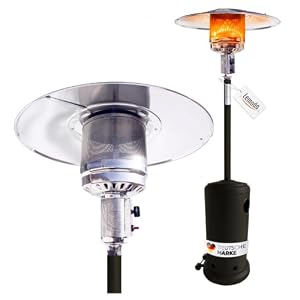 Lemodo Heizpilz 14 kW, Gasheizstrahler mit Piezo-Zündung, stufenlos regulierbar, mit Rädern und Umkippsicherung, für Terrasse, Garten, Sitzgruppen und Außenbereiche, geeignet für Gasflaschen bis 11 kg